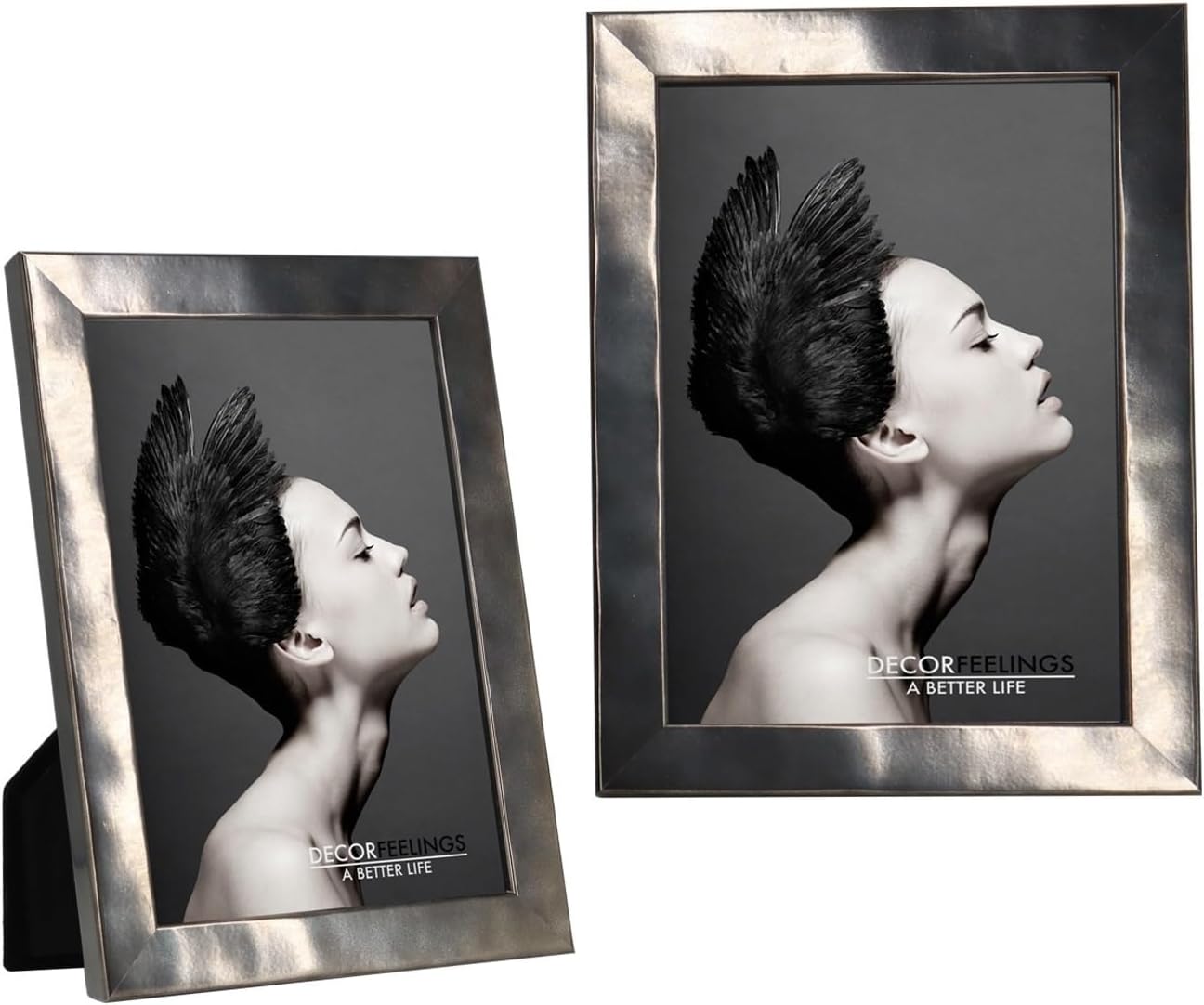 Picture Frame, High Definition Metal Grey Photo Frame Desk Top Crafts Modern Luxurious Home Decorations Birthday Festival Family Lover Gift, 2 Pieces(4 * 6in)