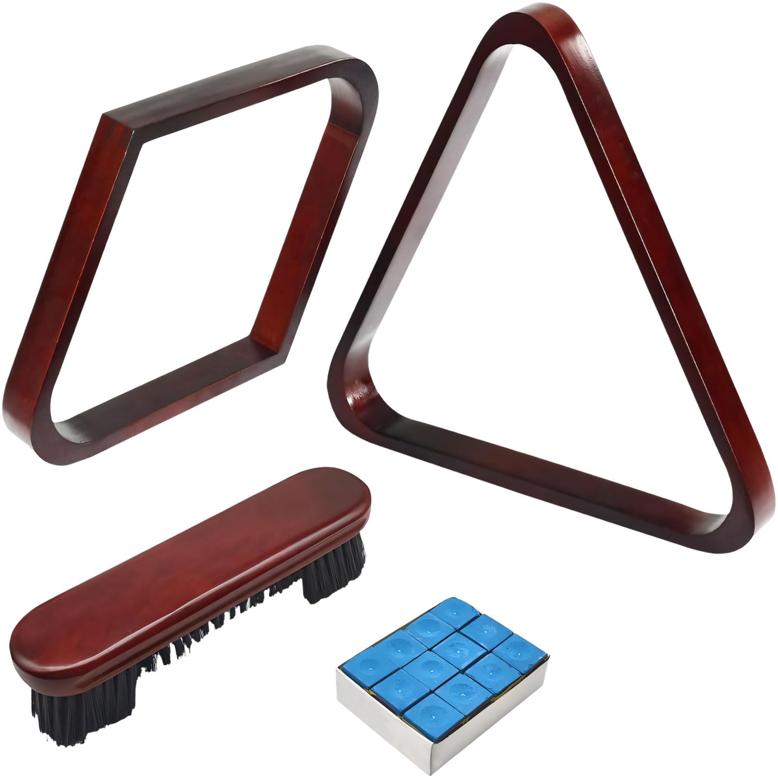 Équipement de billard complet en bois véritable et brosse de support de table - 7