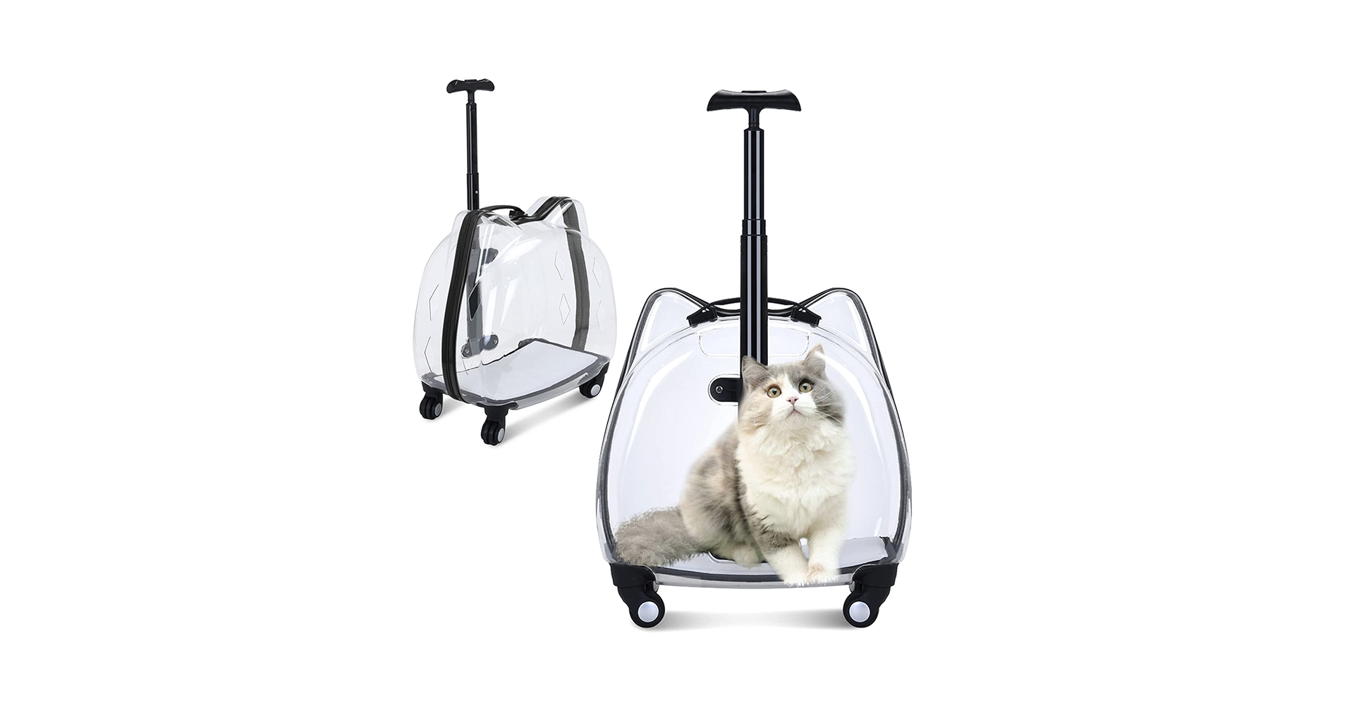 ★カプセル型★ 4輪 ペットキャリー キャスター 伸縮 透明 緑 他カラー有 ☆カプセル型☆ 4輪 ペットキャリー キャスター 伸縮 透明 緑 他