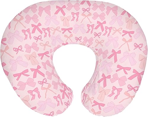 Pink Bows - Fundas de almohada de lactancia para niñas, con lazos de San Valentín, almohada de alimentación para lactancia, almohadas de primavera