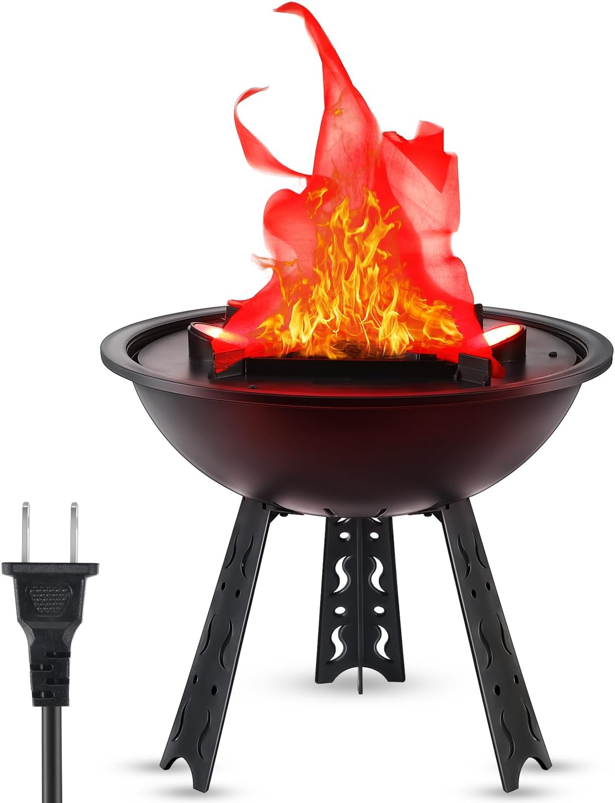 3D LED Fake Fire Flames Effect Light, 110V Electric Fake Campfire Lamp, Artificial Flickering Flame Table Lamp Halloween Christmas Party Decorations Holiday Supplies for Bar, Stage, Home
