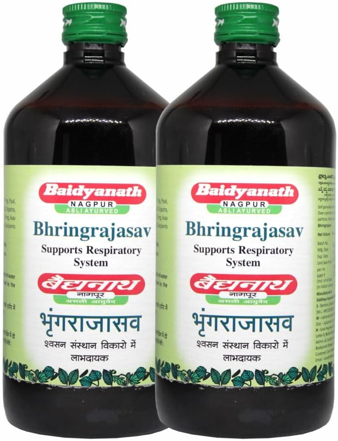 Baidyanath Asli Ayurved Bhringrajasava Liquid Syrup - 450 Ml (Pack Of 2)