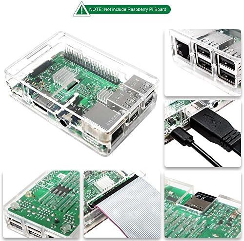 Smraza Case for Raspberry Pi 3 B+ with 16GB Micro SD Card, 5V/2.5A Power Supply and Micro USB w/On Off Switch Case for Pi 3B+ (Plus)