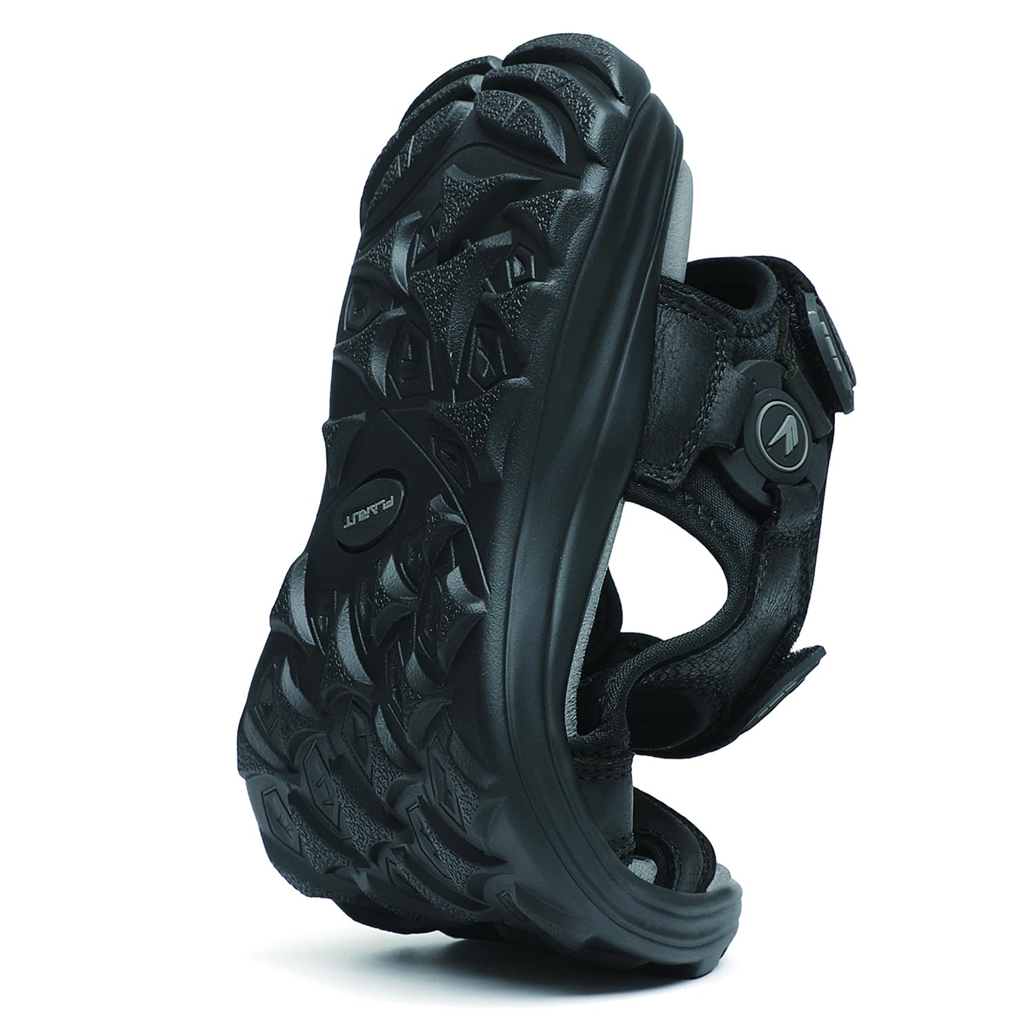 FLARUT Sandales Homme d'été pour Randonnée Chaussures de Marche(Noir,45) | Cuir Véritable,Pointe Ouverte,Semelle Caoutchouc Antidérapante,PU Léger et Amortissant,Fermeture Autocollante