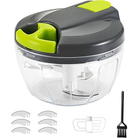 Zwiebelschneider Mit 3 Edelstahlklingen - Manueller Gemüsehacker 500ml