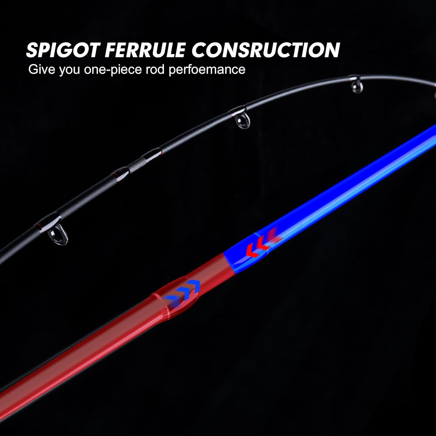 Goture Travel Fishing Rods with Case, 4 Piece Fishing Rod, Casting/Spinning Rod, 24T Carbon Fiber Quality Fishing Pole for Saltwater Trout, Bass, Walleye, Pike Black and Red