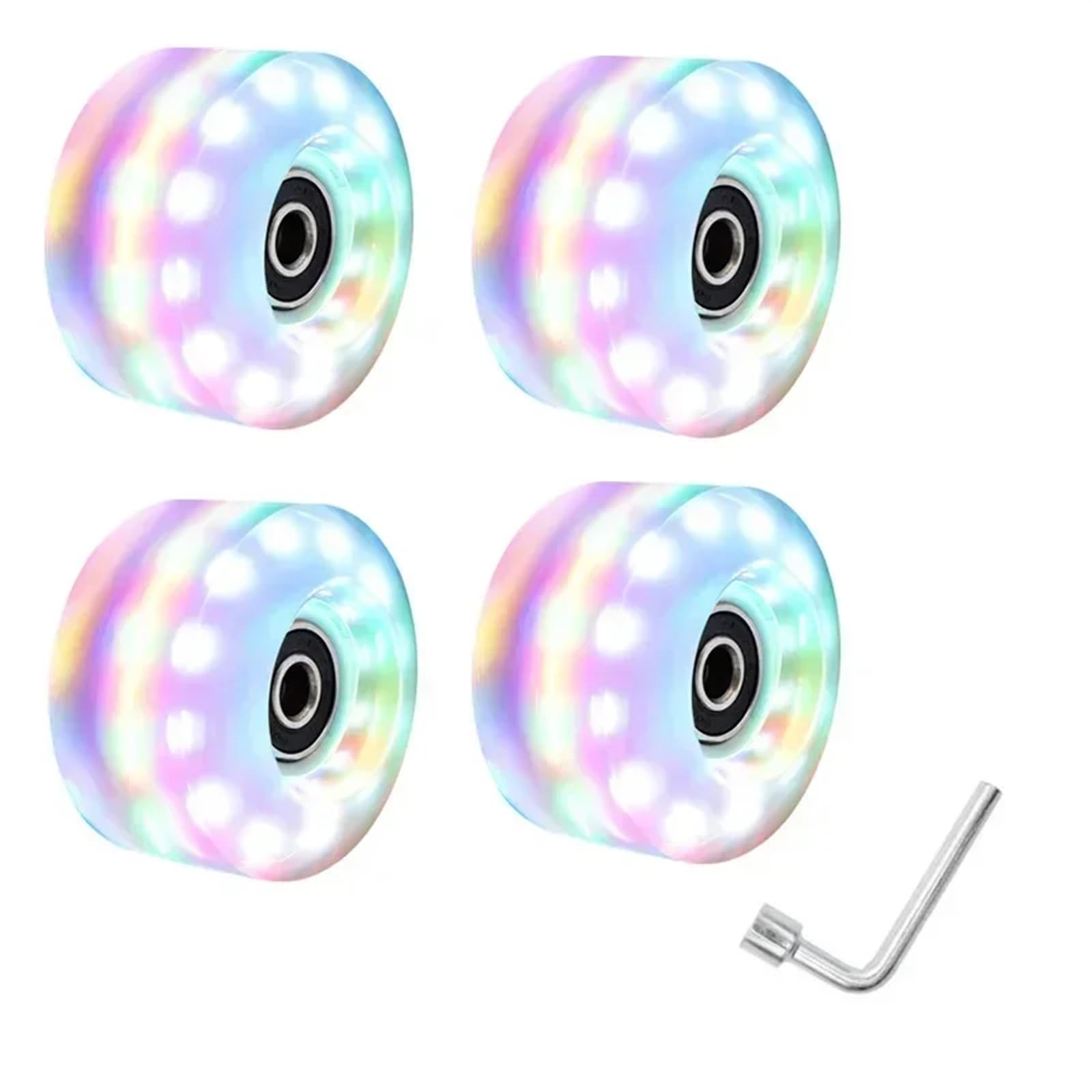 Luminous Rollers High flash sześć lekkich dwurzędowych wrotek, błyszczące koła, łyżwy na suchym lodzie, do łyżwiarstwa Świecące koło(Colored Light X 4pcs)