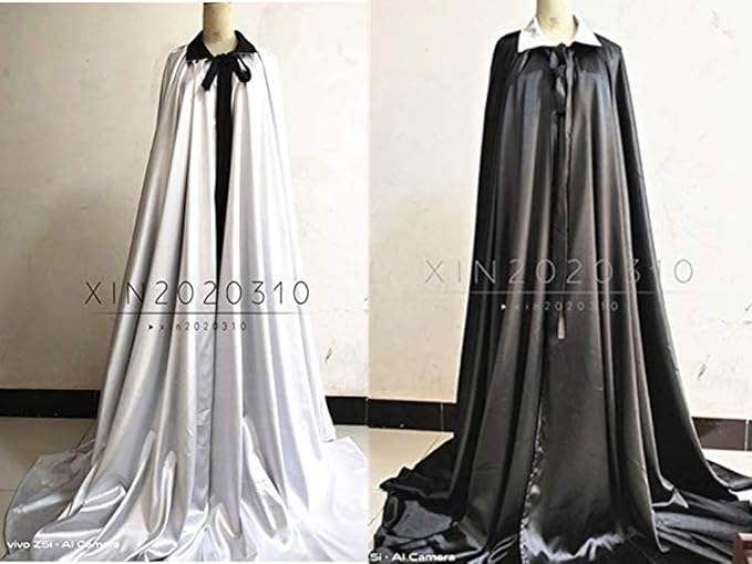 Amazon 光沢サテン ドラキュラマント ロング 全円 リバーシブル 超つるつる マント ハロウィン コスプレ 衣装 フード変更可 色変更可 コスプレ 仮装 通販