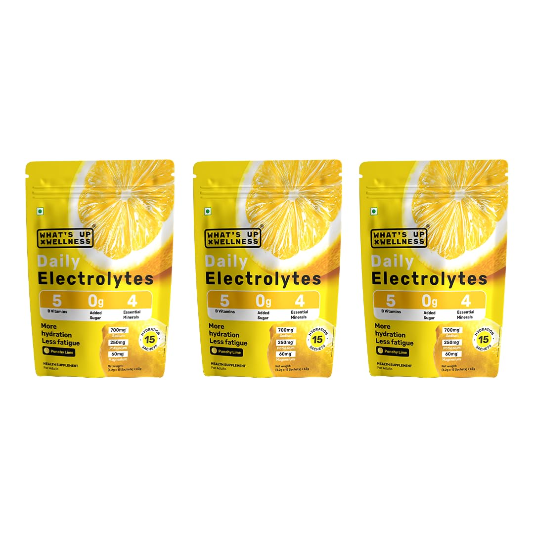 What's Up Wellness Daily Electrolytes Powder - Zesty Orange Flavour | Zero Added Sugar | Instant Hydration - Sodium, Potassium, Magnesium & Zinc | Vegan | 15 Sachets — Amazon image 26