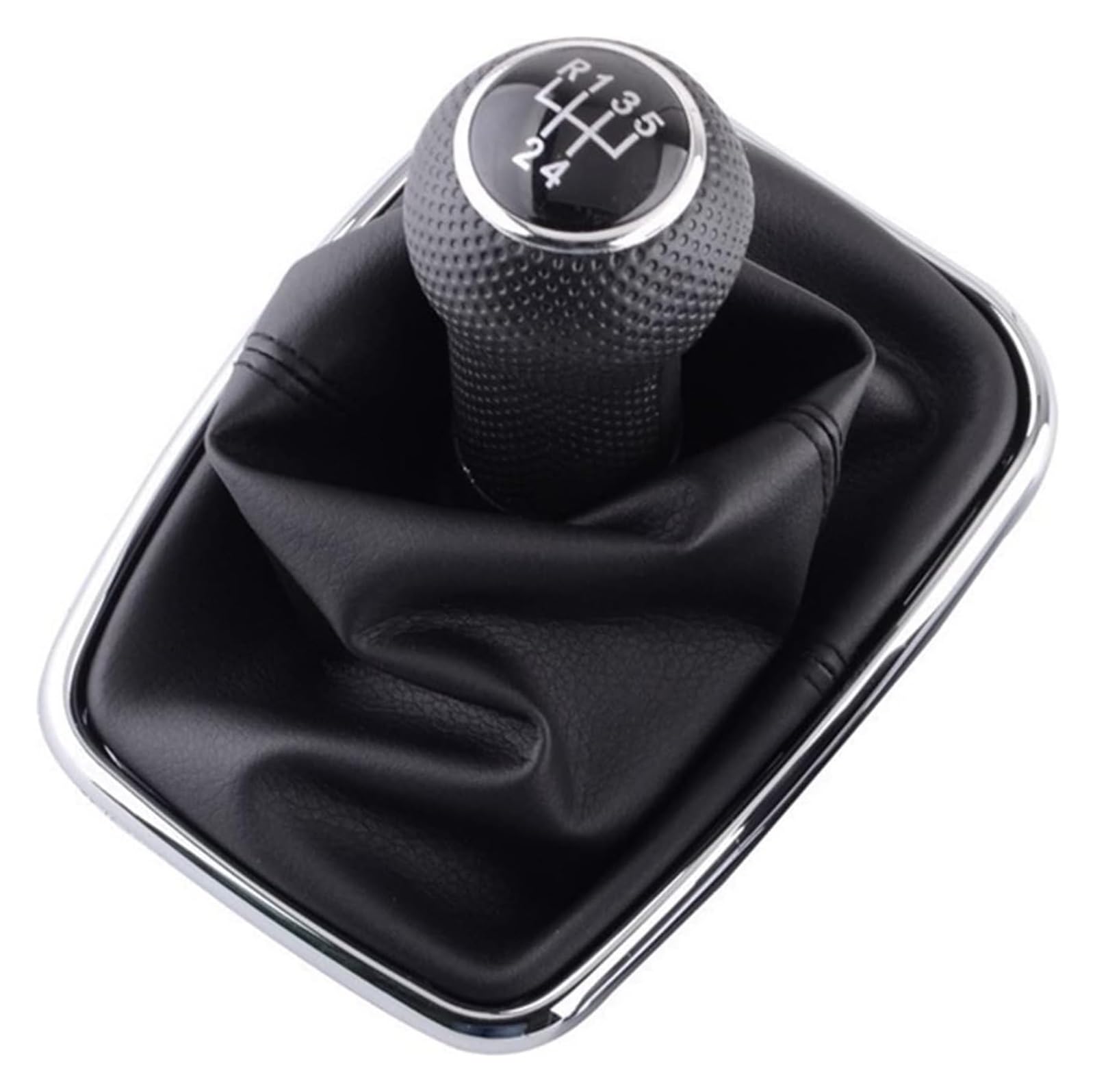 Gxsai Silver 5-Speed Car Gear Lever For Vw For Golf 4 Iv Mk4 Gti R32 For Jetta 5 6 Speed Gear Shift Knob Lever Shifter Gaitor Boot Pu Leather