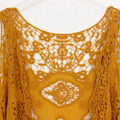 Image of JASTIE Women Open Stitch Cardigan Boho Sleeveless Hippie Summer Hollow Out Solid Crochet Vest