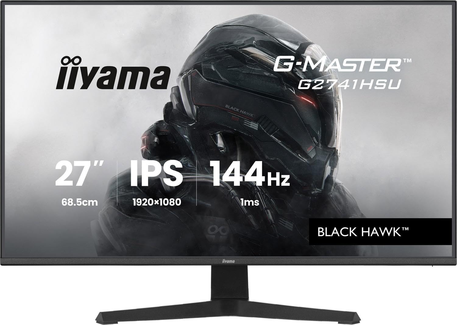 iiyama Ecran G-Master Black Hawk, G2741HSU-B1 IPS, FreeSync/Adaptive Sync, 1920x1080@144Hz, 1ms, 350cd Haut-parleurs, HDMI/DP/USB HUB, Black Tuner, i-Style Colour