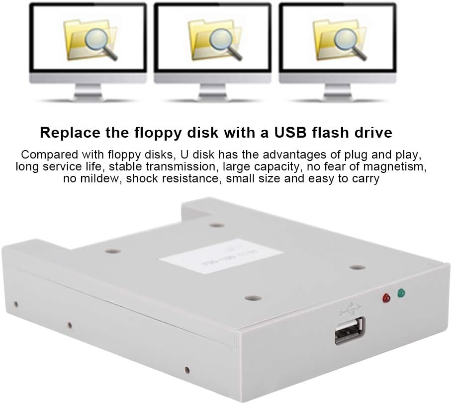 USB Floppy Emulator, 3.5" FDD U144K 1.44MB USB SSD Floppy Drive Emulator for Industrial Controllers