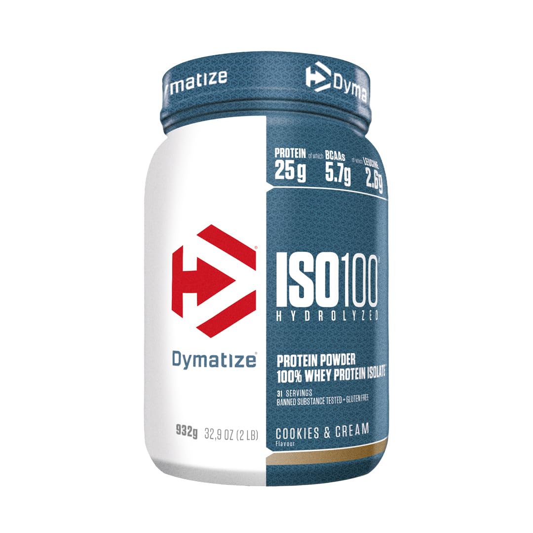 Dymatize ISO 100 Hydrolyzed Cookies & Cream 932g - Proteine del siero di latte idrolizzate e isolate in polvere