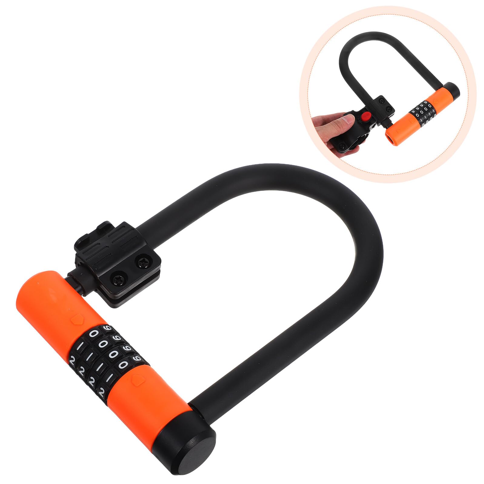 Abaodam Lucchetto U per Bicicletta con Combinazione Cifre Sicurezza Antifurto Senza Chiave per Mountain Bike Scooter Elettrico e Bici da Strada Design Compatto e Facile da Trasportare