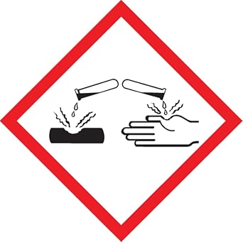 Accuform LZH624PS2 GHS Pictogram Label,#34;Corrosion", Adhesive Coated Paper, 4" Length x 4" Width, Red/Black on White Roll of 250