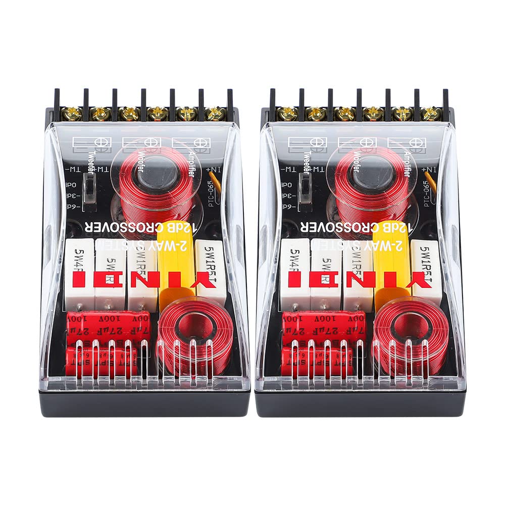 JINGERL 2PCS 200W 2 Ways Audio Car Speaker Crossover Treble Bass Independent Speakers Filter High Low Frequency Divider 3000Hz