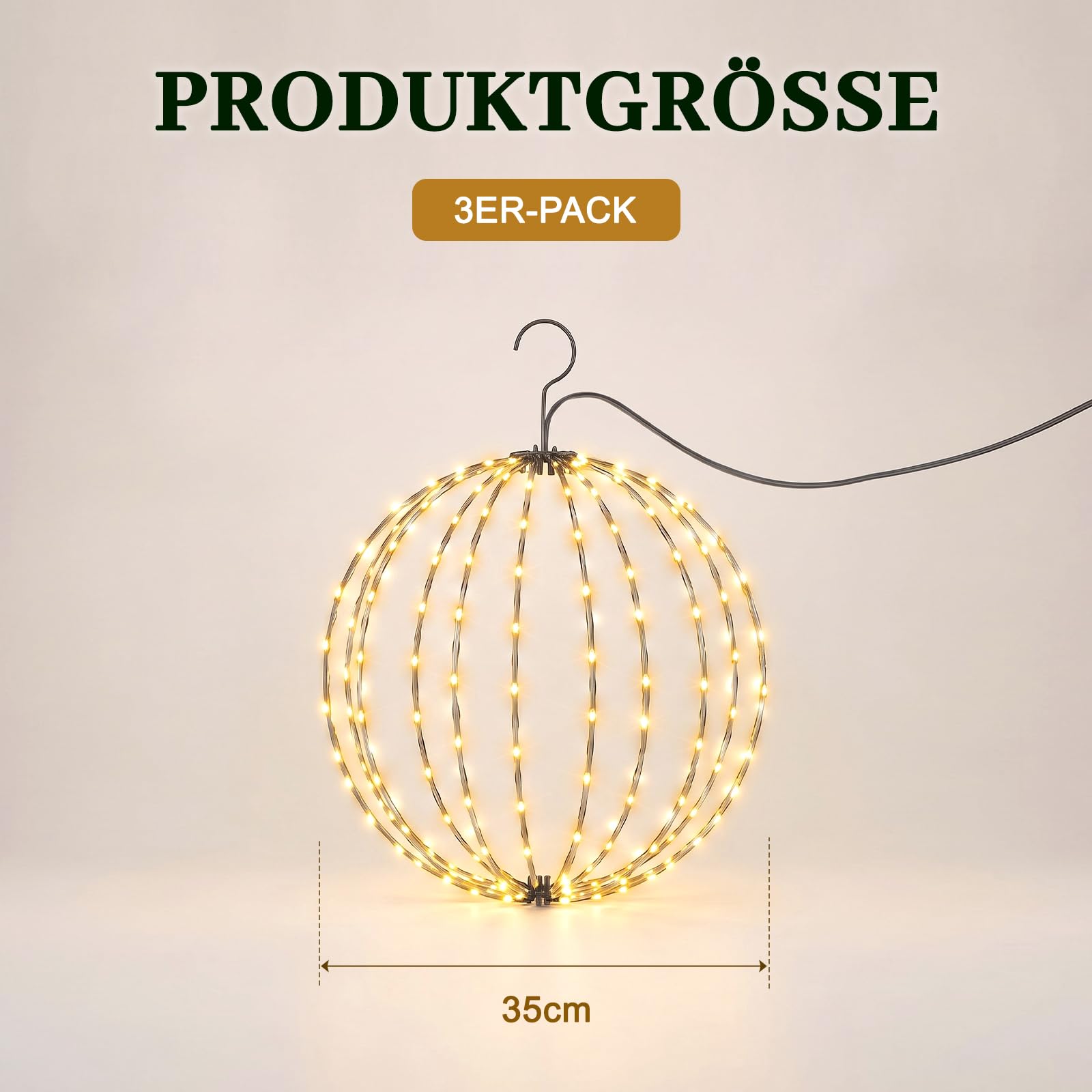 SUNYRISY Illuminazione natalizia per esterni/interni, sfera luminosa a LED