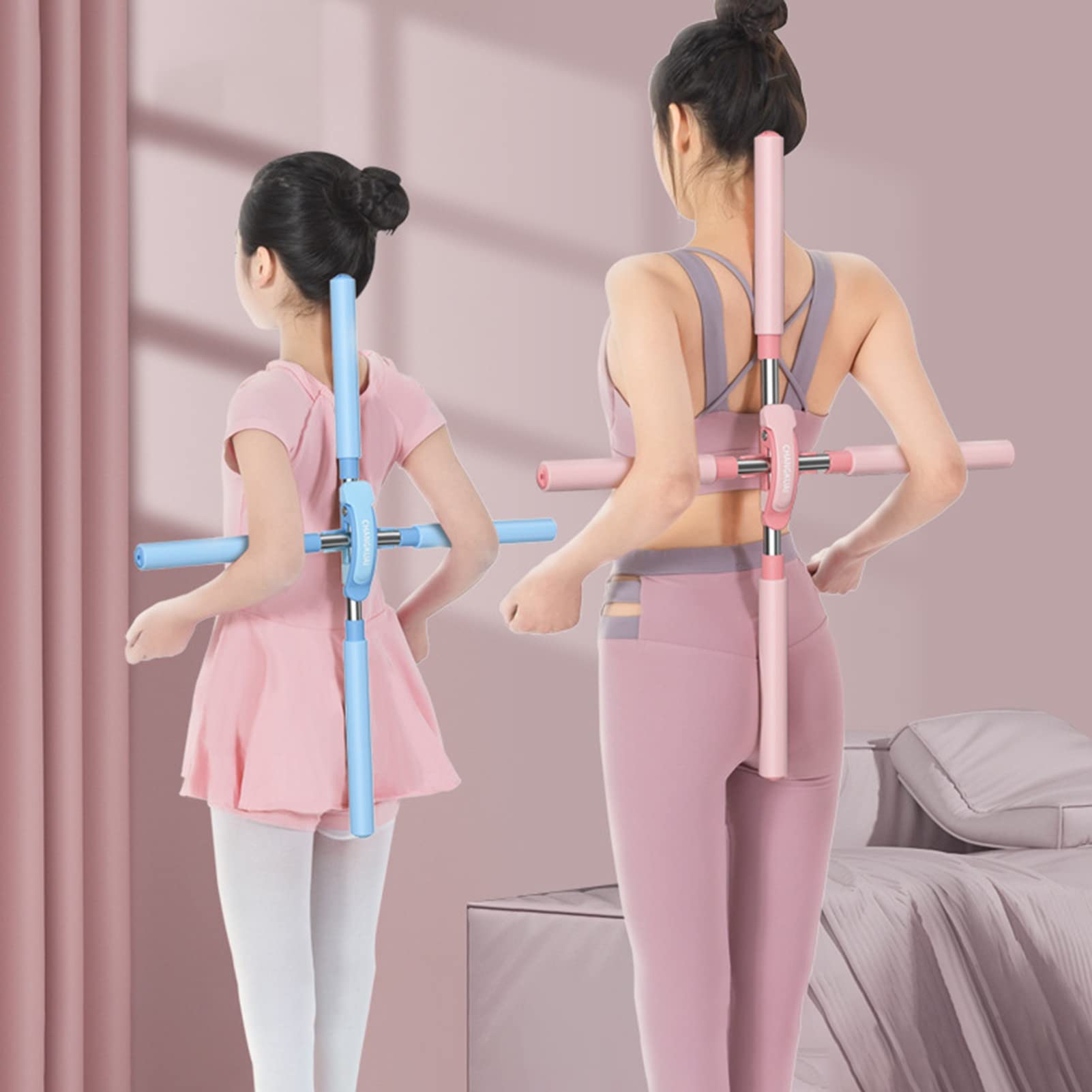 Correcteur de posture pour redresser le dos, outil d'étirement de bâton de yoga pour homme et femme, bâton correcteur de posture portable, bâton de mobilité extensible, cheville d'exercice physique