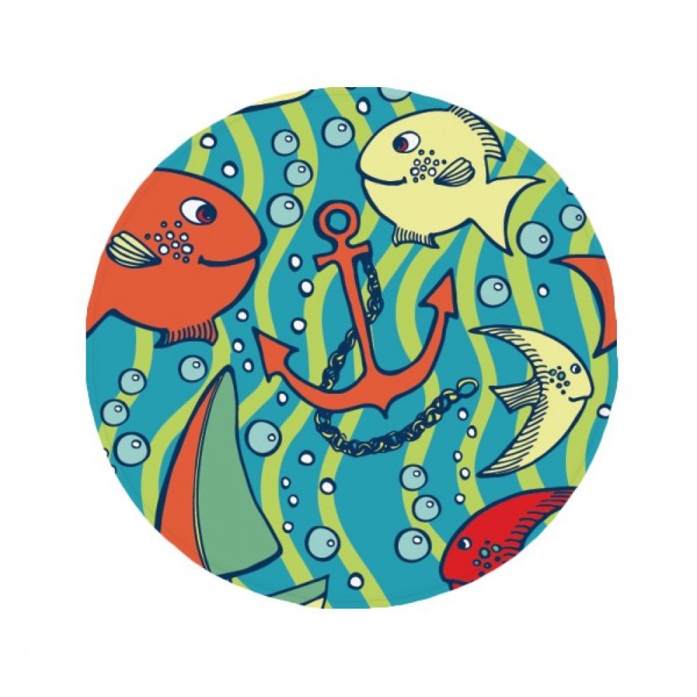 Tapis animaux océan cadeau original de 60cm de diamètre visuel pour une entrée colorée unique