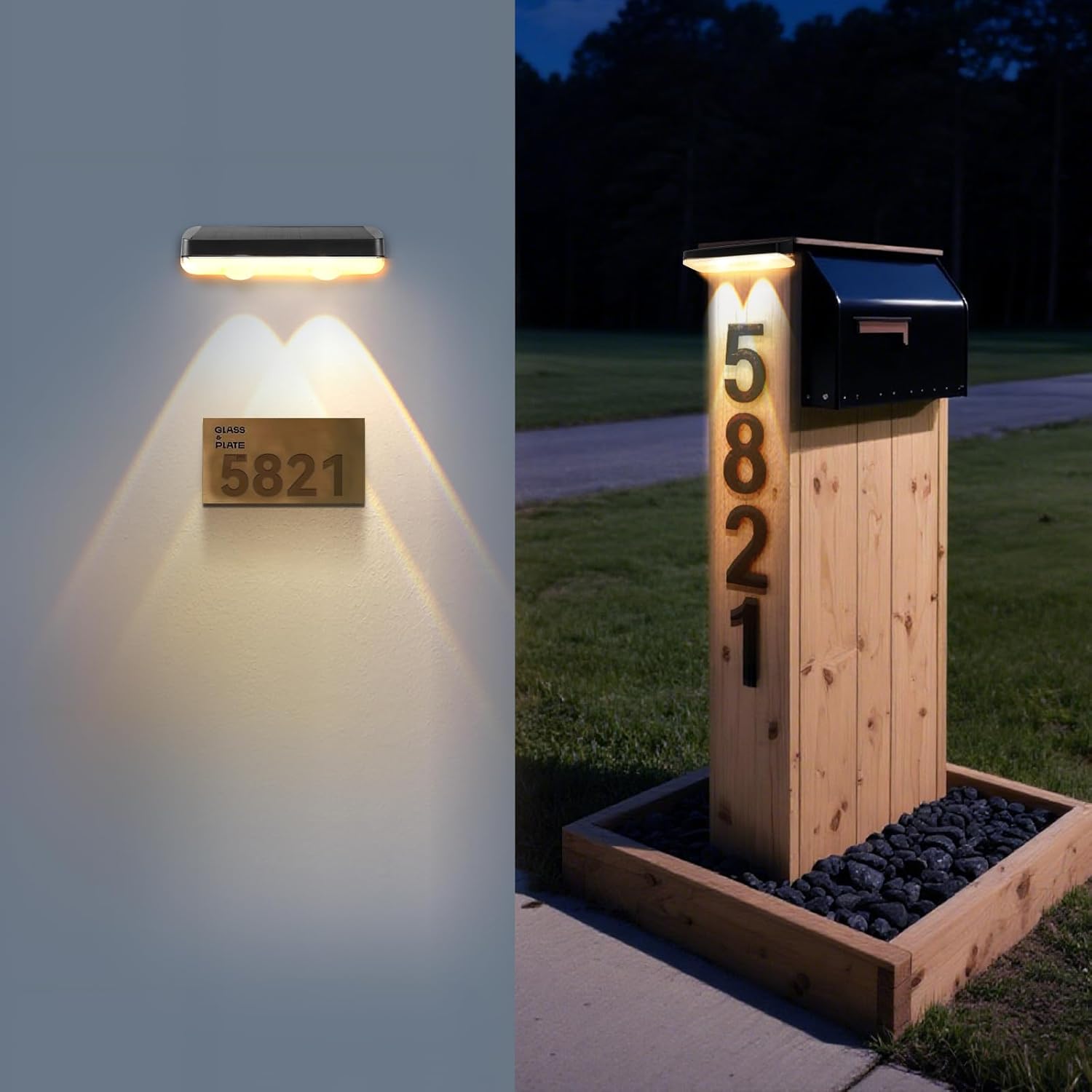 Solar Lights Outdoor for Mailbox, House Numbers, Address, Sign 3000/4000/6000K 3 Modes Solar Powered Waterproof Dusk to Dawn Lighting(2 Pack) - Image 4