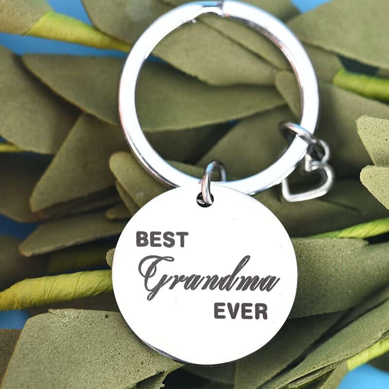Xiyantiji Mothers Day Gifts for Grandma Grandmother Keychains for Women, Grandma Grandmother Birthday Christmas Gifts from Granddaughter Grandson - Best Grandma Ever keyring - Image 2