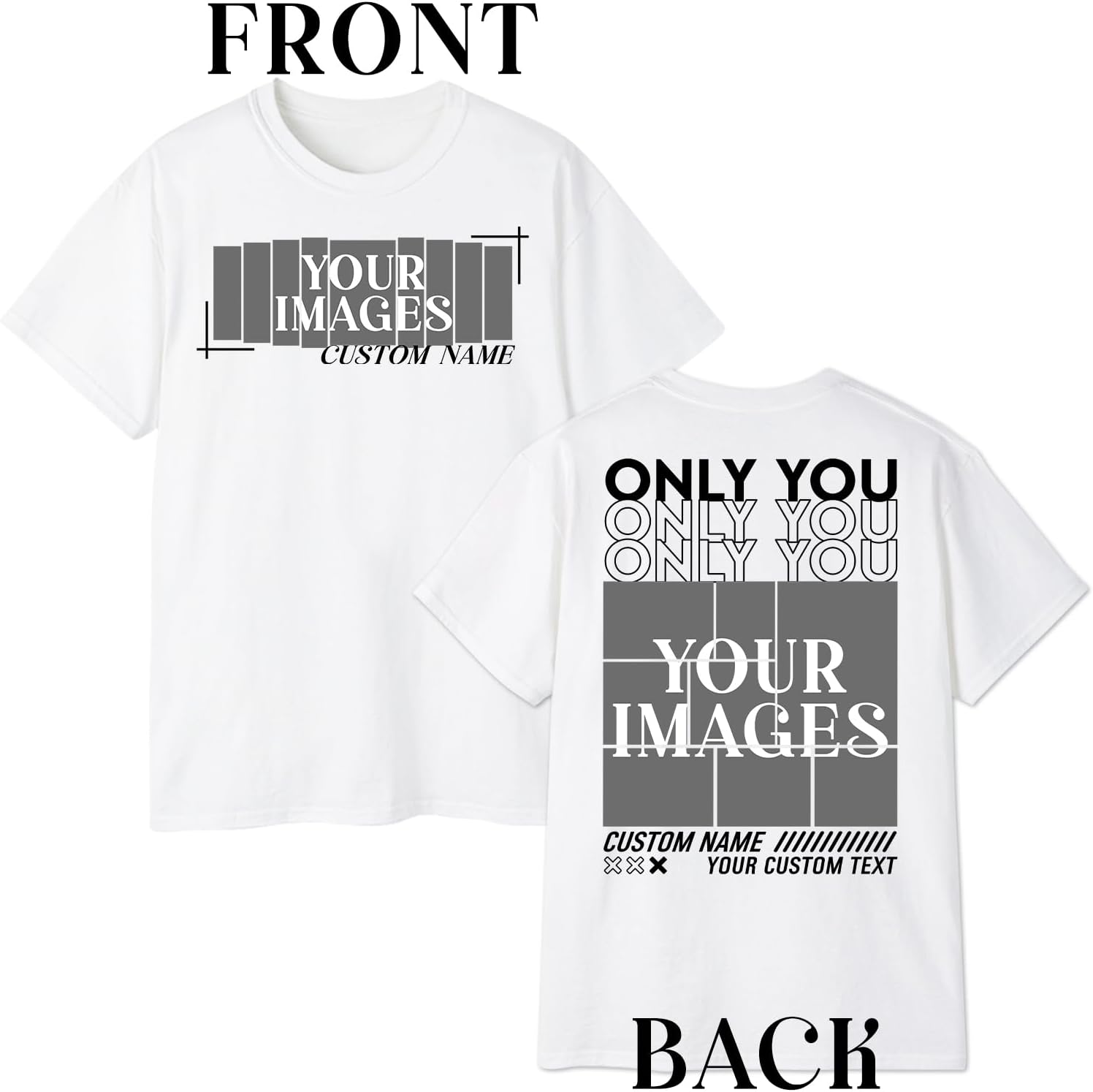 Custom Photo Shirt, Personalized Pictures T-Shirt, Custom Shirt with Face 2 Sided T-Shirts, Dog Photo Shirt, Personal Message - Image 4