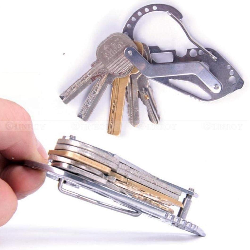 Porte-clés publicitaire - Porte-clés multi-outils en bambou & acier