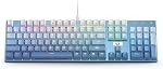 Redragon K556 SE RGB LED Backlit Wired Mechanical Gaming Keyboard, Aluminum Base, 104 Keys Upgraded Socket, Hot-Swap Linear Quiet Red Switch, Gradient Blue