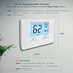 Thermostat mural non programmable pour les systèmes d'étages à usage domestique, 1 Heat/1 Du calme. DIY, Feux de fond blancs
