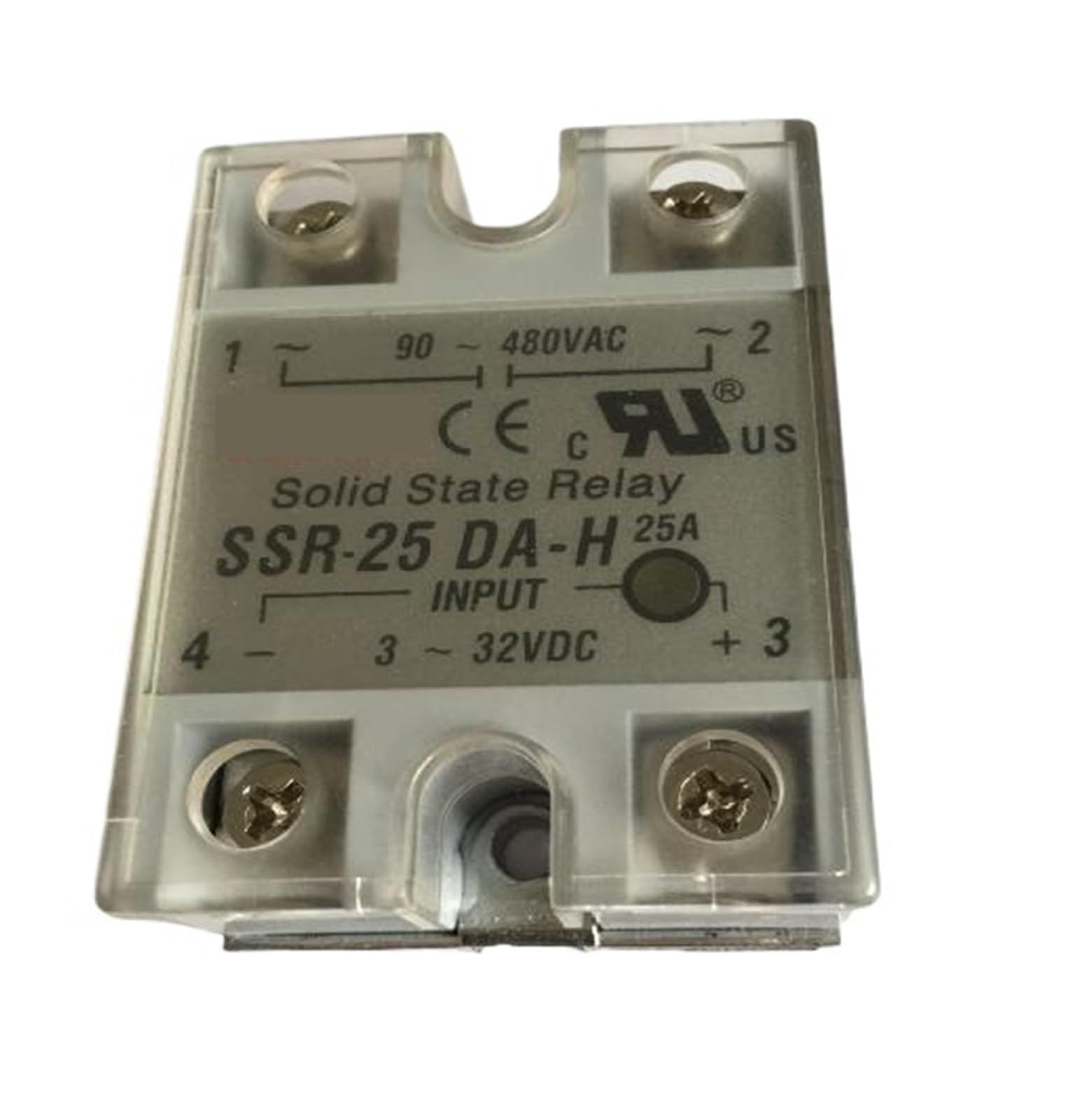 Ltrajuynh One Color 90-480Vac To 3-32Vdc 25A Ssr-25Da-H Solid State Relay Module With Cover