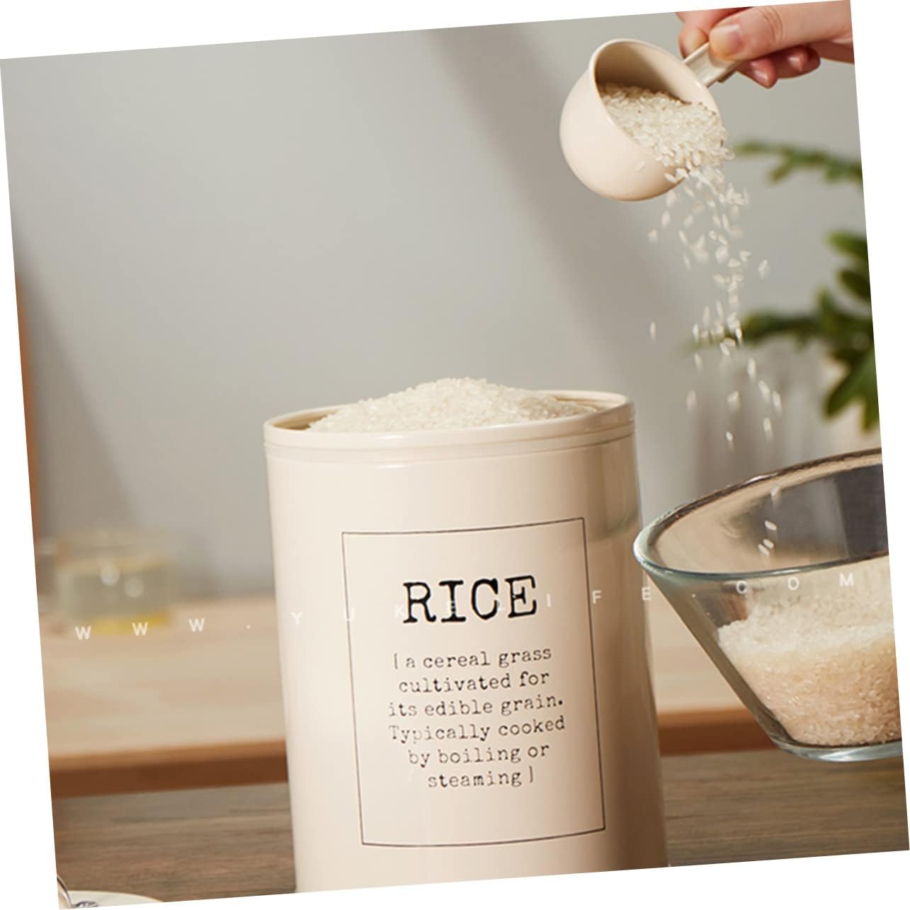 Alipis Air Tight Container for Food Storage Rice Dispenser Lid Scoop for Pantry Grain Holder