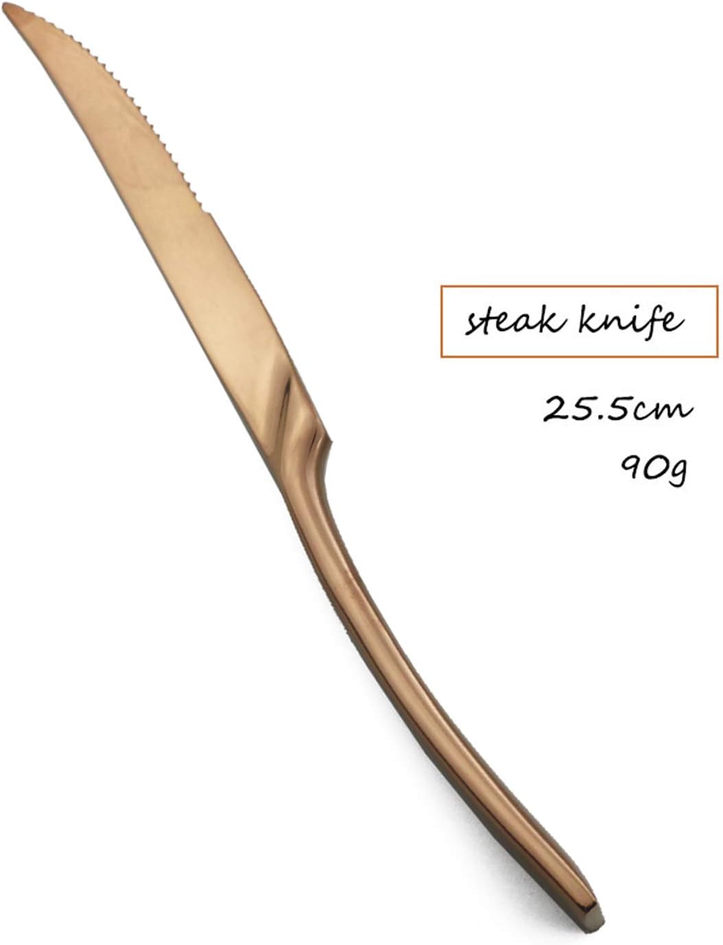 Rose Gold Steak Knife Set - Set of 8, 18/10 Stainless Steel Steak Knife Dinner knife, mirror polish