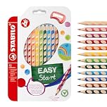 STABILO EASYcolors - Ergonomic Colouring Pencil - Right-Handed - Pack of 12 - Assorted Colours with Sharpener