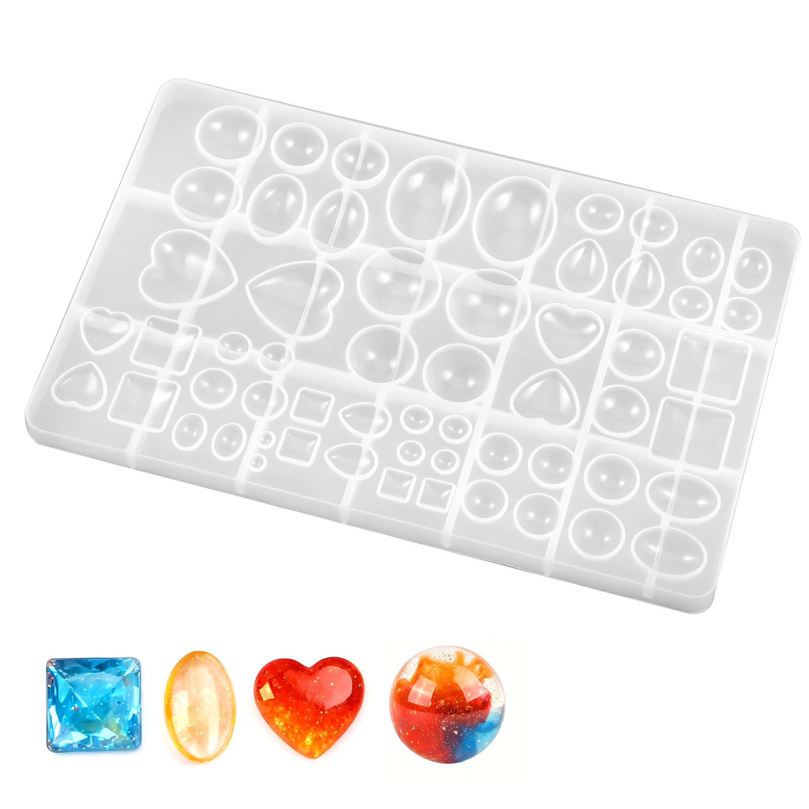 Resin Jewelry Molds, Silicone Epoxy Resin Pendants Molds Reusable Silicone Resins Jewelry Mold Multiple Hole Resins Casting Mold for Making Earring Bracelet Necklace Keychain DIY Crafts Project