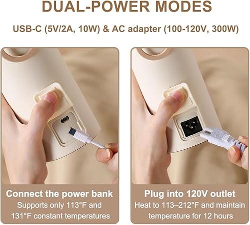 Miniatura 3 de Hervidor eléctrico de viaje, pequeño hervidor portátil de acero inoxidable 304 con apagado automático y 6 controles de temperatura