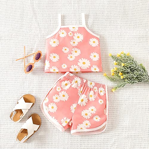 Menina Crop Top Criança Infantil Crianças Bebê Meninas Verão Feminino Rosa Doce Regata T-shirt Terno