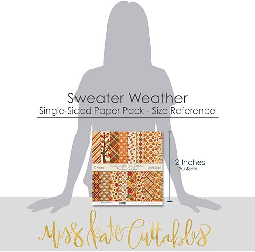 Miniatura 6 de Paquete de papel de patrón – Sweater Weather – Scrapbook Premium Specialty Paper de una cara de 12 x 12 pulgadas, colección incluye 16 hojas – por