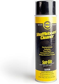 Sun-Glo Shuffleboard Spray Cleaner Heavy Duty Foaming Cleanser to Remove Wax Buildup & Grime 19 oz Can