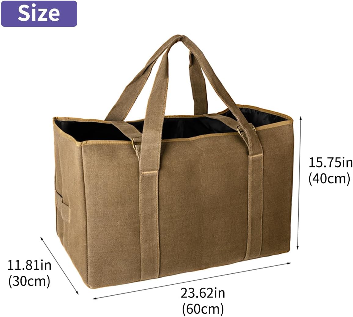 Large Military Duffle Bag Tactical Camping Storage Bag Utility Tote Bag Camping Kitchen Organizer with Deployment Cargo Bag Travel Sports Equipment(Khaki,Small 23.62”x 11.81”x15.75”)