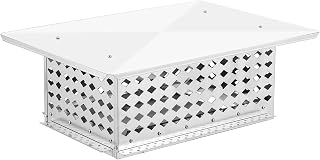 Chimney Cap,13" x 21" Stainless Steel Single Bolt Chimney Fireplace Cover with Practical Accessories & Easy Installation,Waterproof,Mesh Chimney Flue Cover for Protection From Birds, Debris, Rain