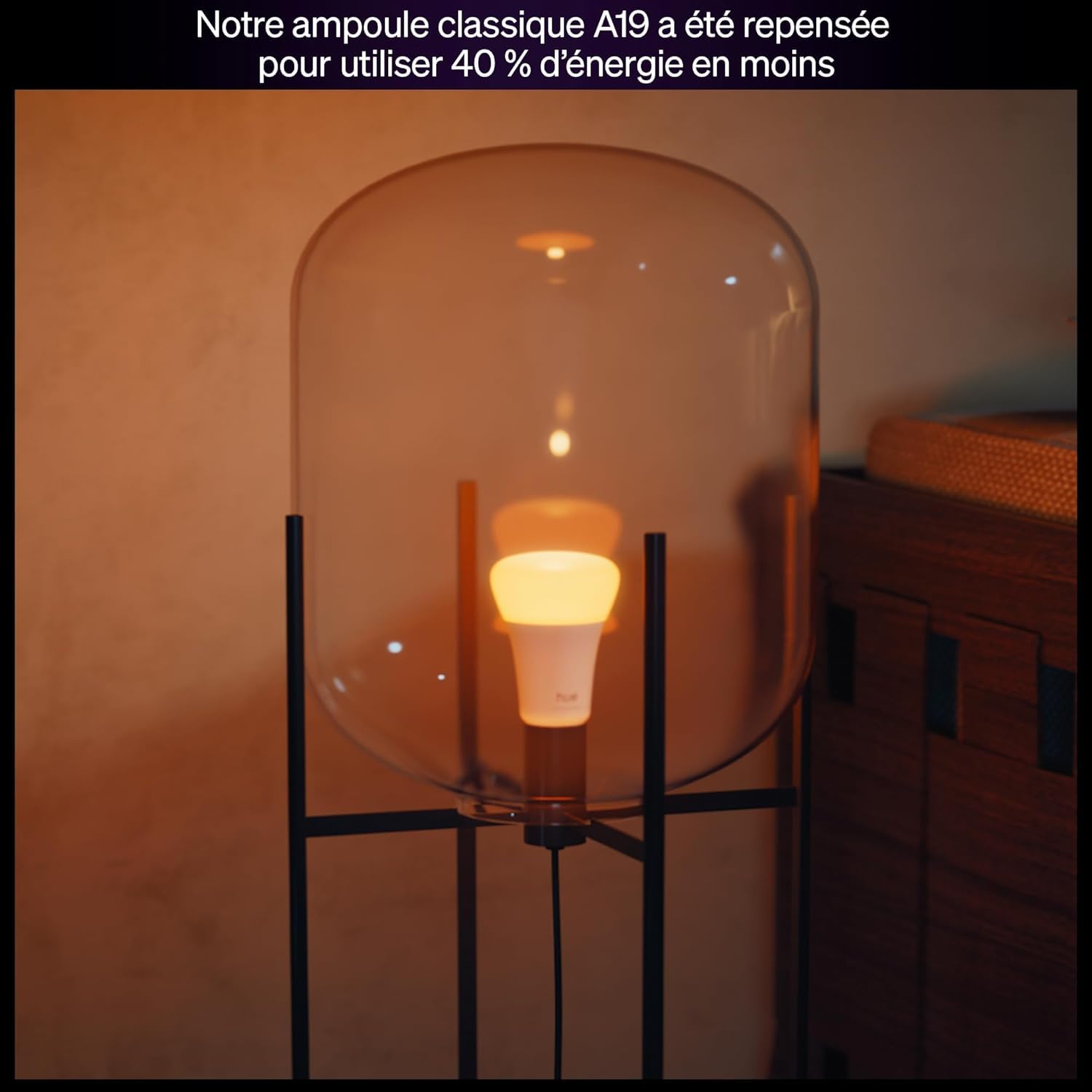 Philips Hue Ampoule connectée LED A67, White Ambiance, Ampoule Philips Hue E27, 11,8 W, 1000-2000 K, 1600 lumens, Intensité variable, Compatible Alexa, Google Assistant et Apple Home, pack de 1