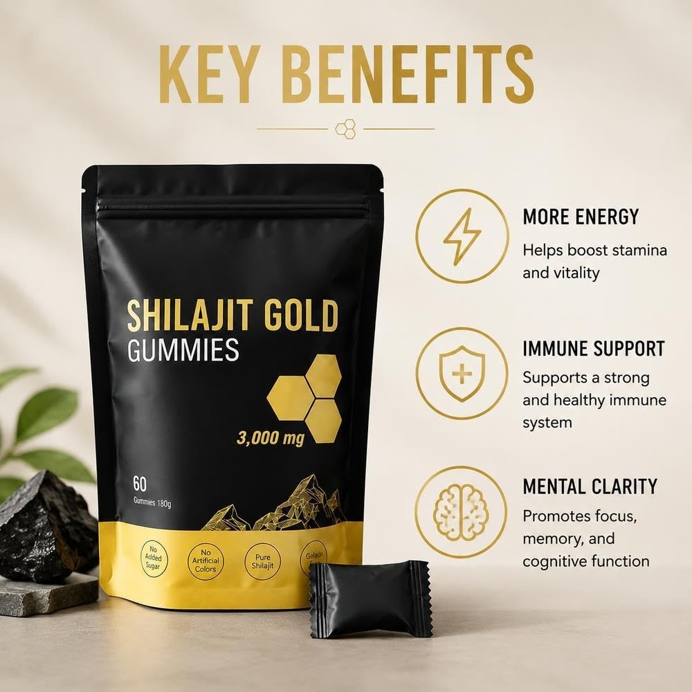 Shilajit Gold Gummies 3000 Mg Zur Unterstützung Von Energie Und