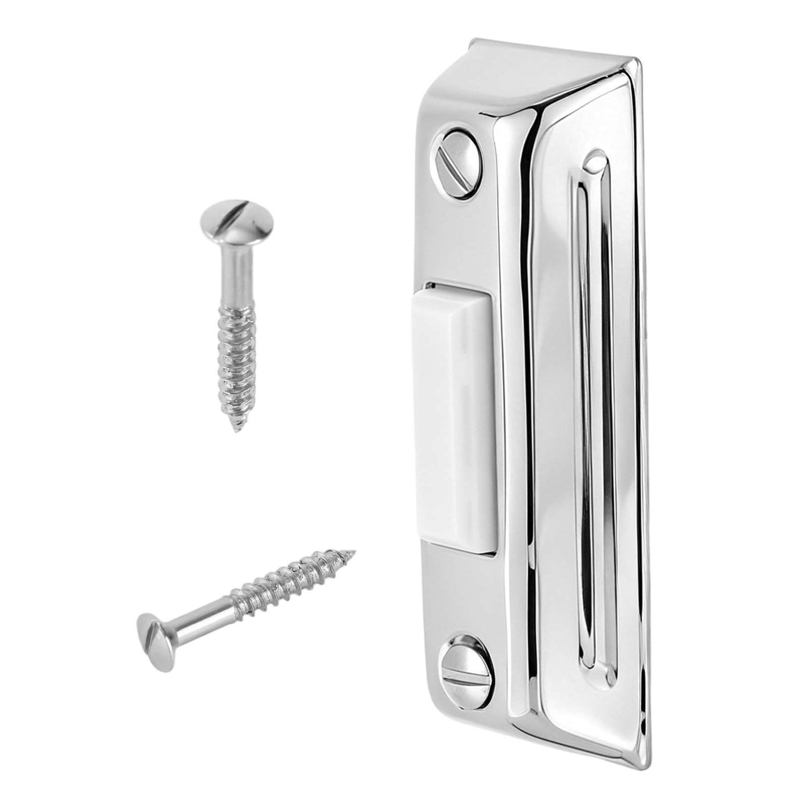 LED Lighted Doorbell Push Button, Metal Door Bell Wired Buttons with Screws Wall Mounted Doorbell Switch Button Replacement for Most Door Bell Doors Chime (Silver)