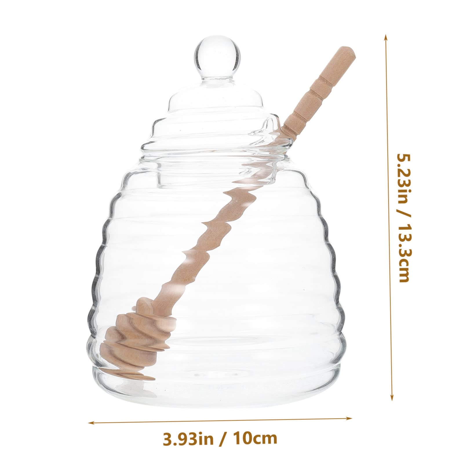 MUCKLILY 1 Set Transparent Glass Honey Dispenser with Mixing Rod Versatile Kitchen Storage Jar for Honey Syrup Tea and Dry Food Elegant and Safe Food Container