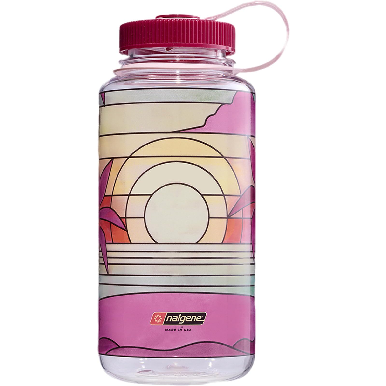 Nalgene Sustain 32 oz. Wide Mouth Water Bottle - Clear Stained Glass Sunset