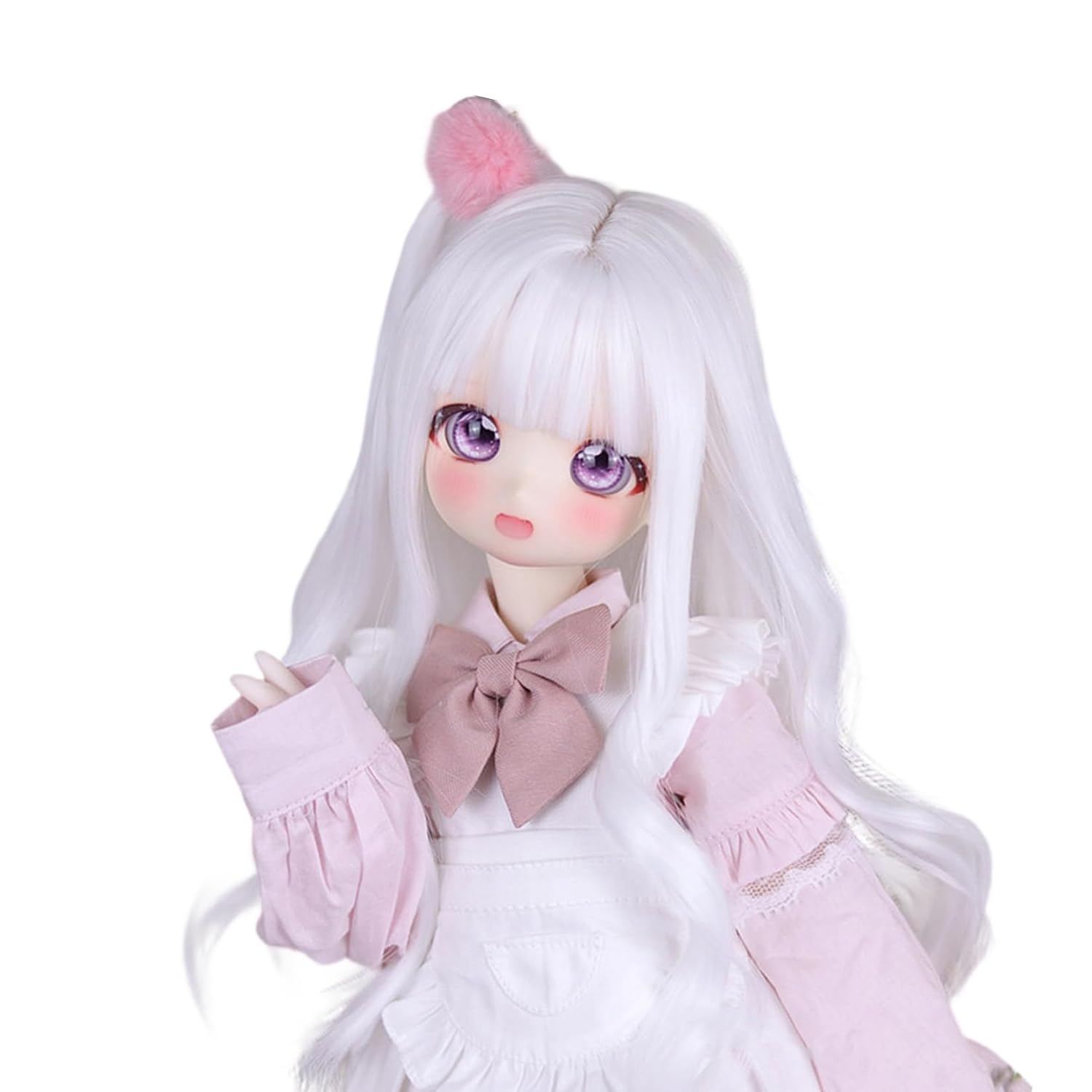 1:3 Scale BJD Doll Wig Long Curly Hair Dress Up (Grey)