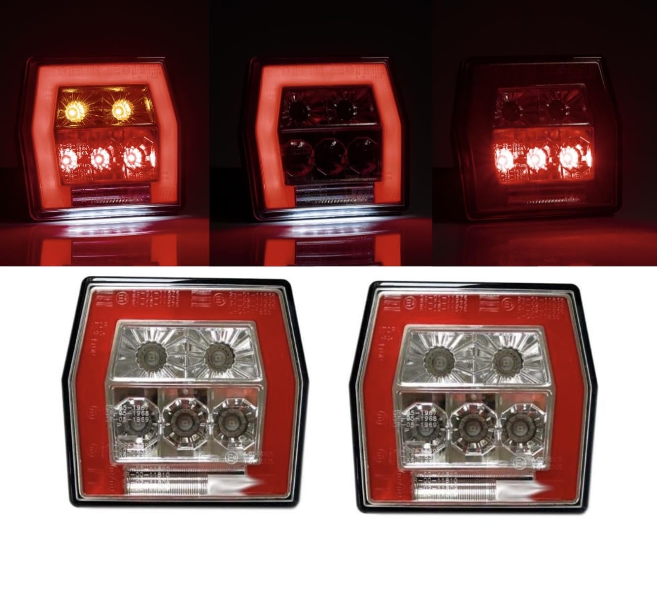 2 luces LED traseras, 4 funciones, bayoneta, 5 pines, iluminación para remolque, caravana, coche