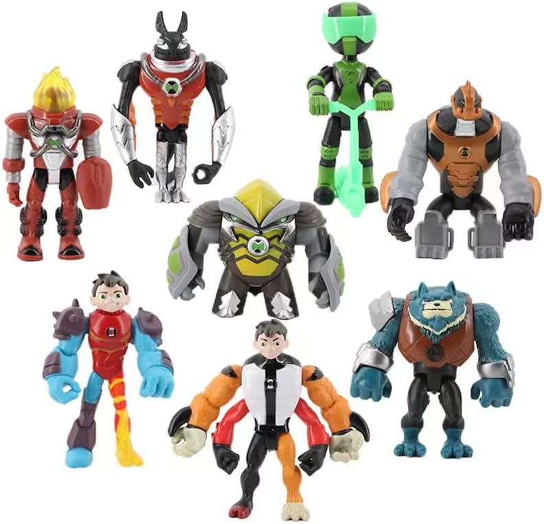 ben10 2nd Generation Hero Figure Toy Figure 8pcs Box Including ashmouth Omni-Naut Armor Heatblast Armor Humungosaur Armor Four Arms