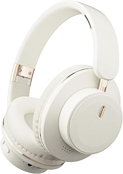Bluetooth Headphones Over Ear, 65H Playtime HiFi Stereo Over Ear Headphones Wireless with Deep Bass & Soft Earmuffs, Fashional Foldable Lightweight Headphones for Travel/Office/Cellphone/PC